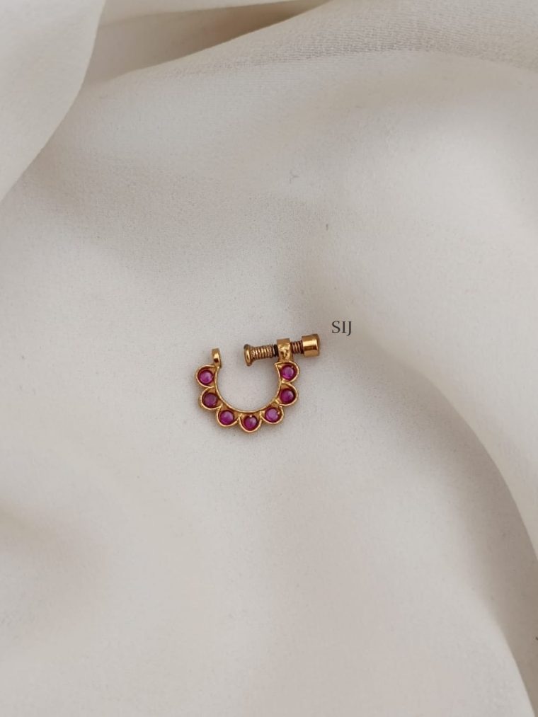 Ruby Stones Ring Type Nose Pin