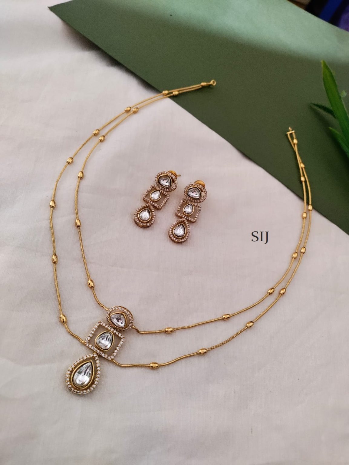 Dual Line Kundan Chain Set