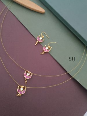 Dual Layer Kundan Stones Invisible Necklace Set