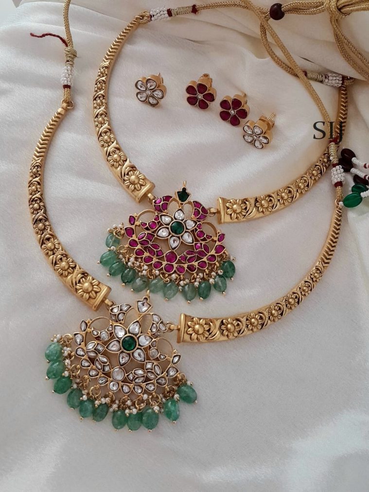 Jadau Kundan Pendant Hasli Necklace