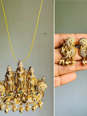 Lord Muruga and Valli Deivanai Pendant Invisible Necklace