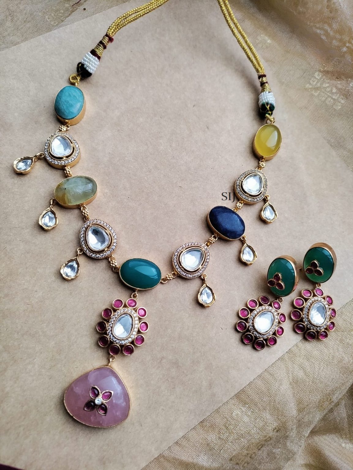 Designer Jadau Stones Necklace Set