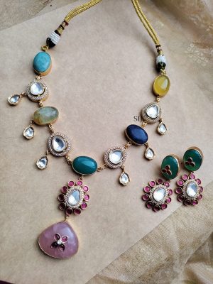 Designer Jadau Stones Necklace Set