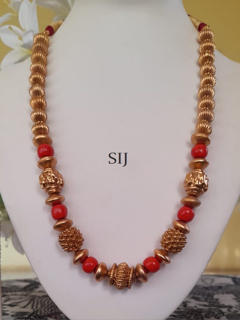 Nakshi Coral Rudraksh Long Necklace Set