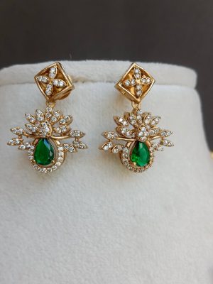 AD Set with Emerald Drops Necklace Set