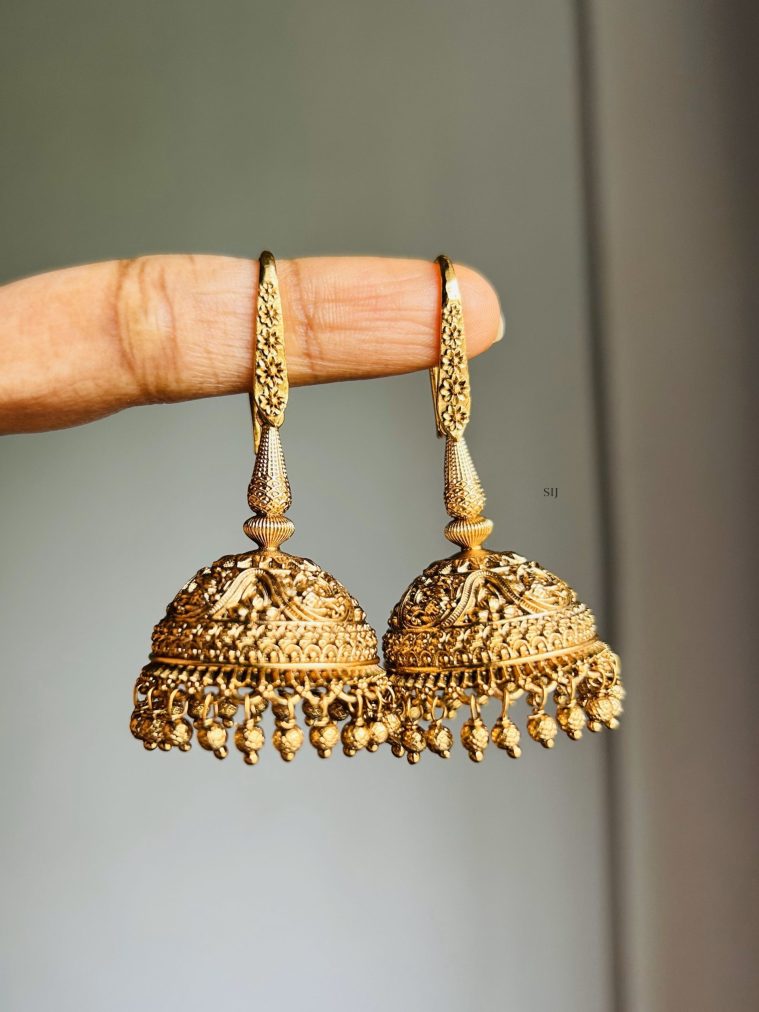 Antique Finish Hook Jhumkas