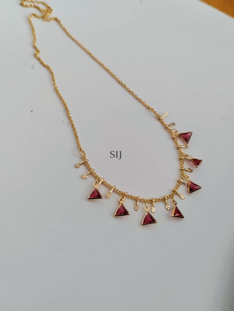 Gold Covering Ruby Stone Chain