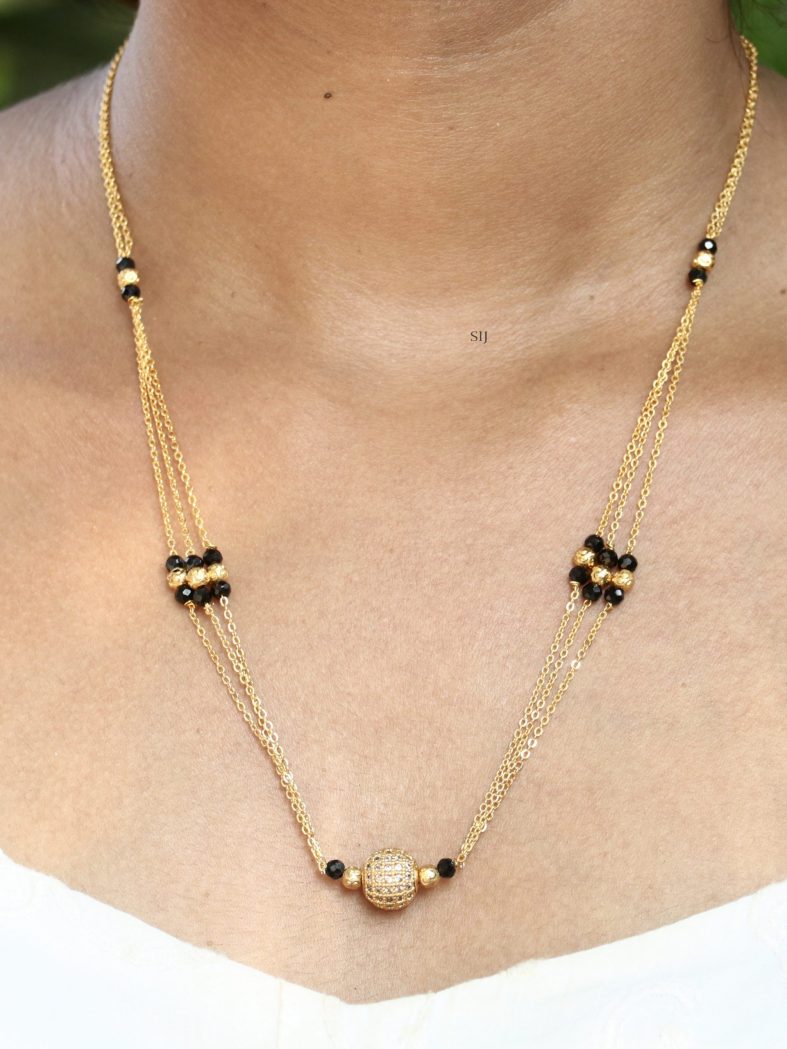 Gold Plated AD Ball Stylish Mangalsutra