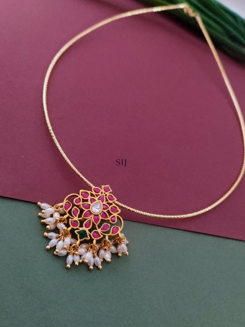 Gold Plated Jadau Kundan Hasli Necklace