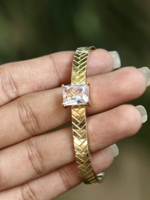 Gold Plated Tarnish Infinity Shield Bracelet