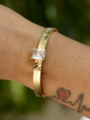 Gold Plated Tarnish Infinity Shield Bracelet