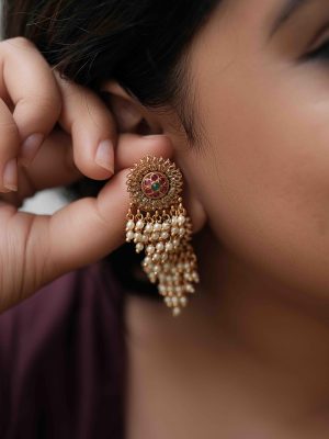 Gold Plated Earrings with Water Pearls