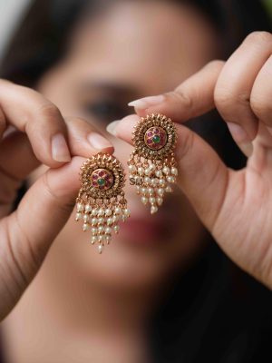 Gold Plated Earrings with Water Pearls