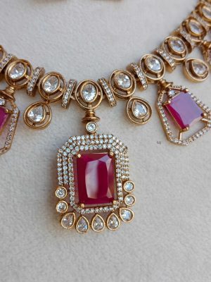 Imitation Victorian Ruby Dropped Neckset