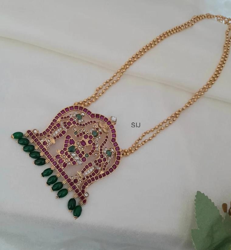 Lalitha Parameswari Kemp Temple Pendant Chain