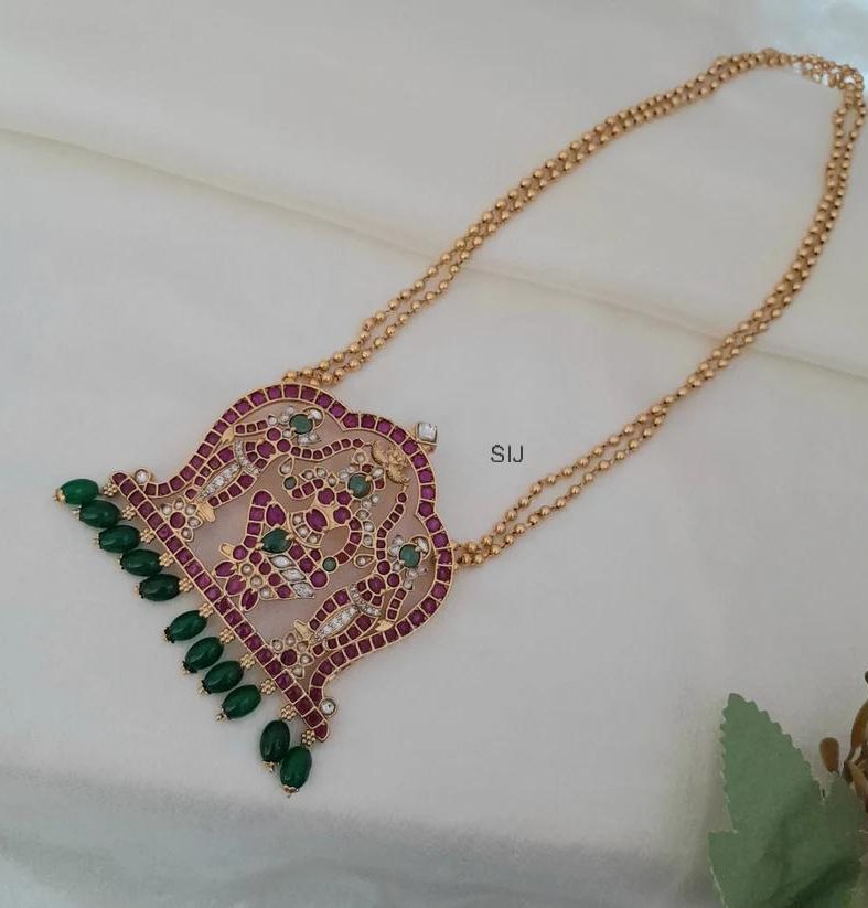 Lalitha Parameswari Kemp Temple Pendant Chain