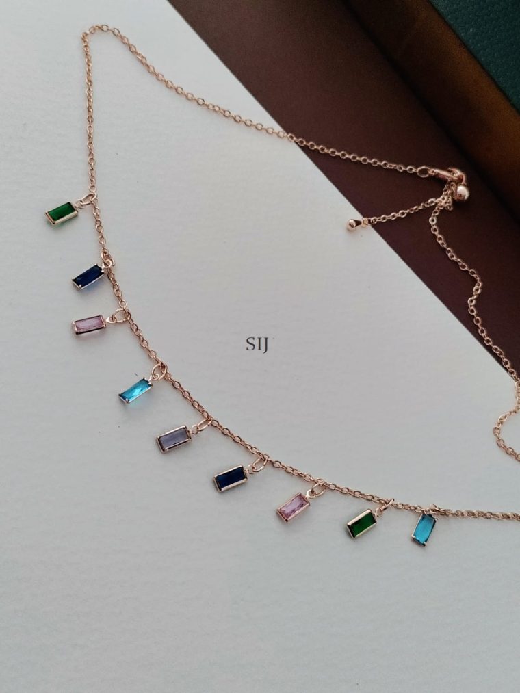 Trendy Multicolor Stones Drop Chain