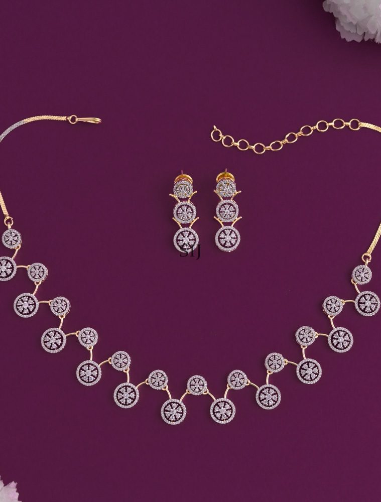 GJ Polish Zircon Stone Necklace Set