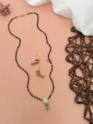 Gold Plated Black Beads Mangalsutra Set