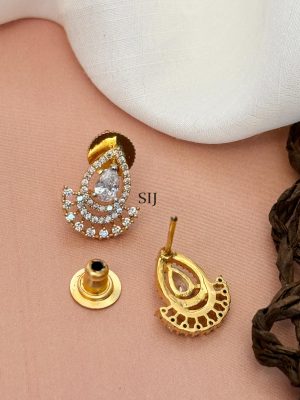 Gold Plated Solitaire AD Studded Beaded Mangalsutra Set