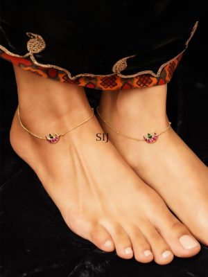 Pachi Kundan Daily Wear Gold Plated Anklet