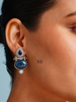 German Silver Plated Drop Earrings