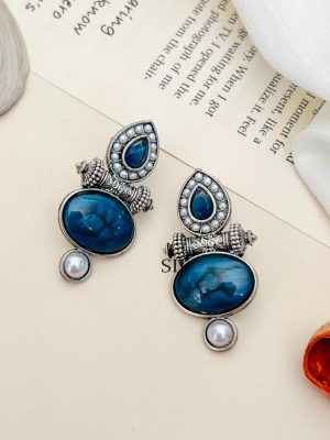 German Silver Plated Drop Earrings