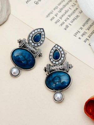 German Silver Plated Drop Earrings