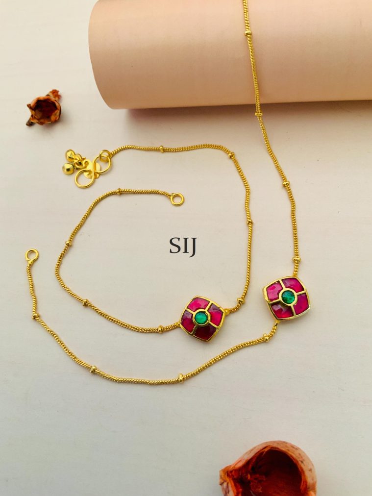 Pachi Kundan Gold Plated Anklet