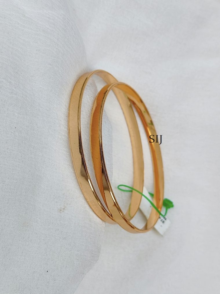 Gold Plated Plain Daily Wear Bangles