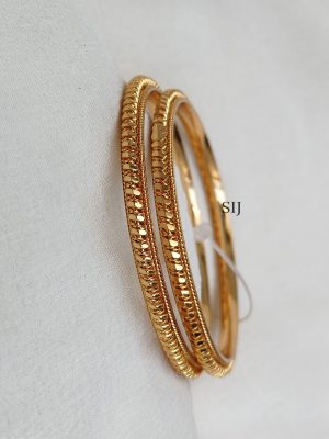 Gold Toned Thick Rope Design Daily Wear Bangles