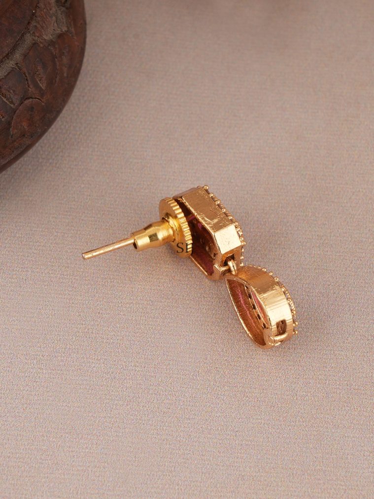 Gold Plated Ruby Drop Necklace