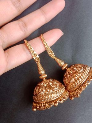 Antique Finish Hoop Jhumkas