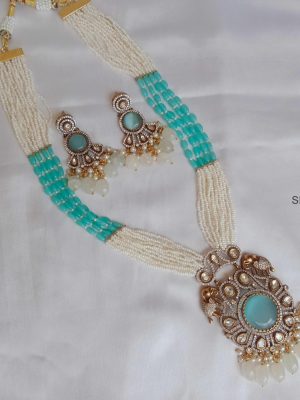 Blue Beaded Pearl Victorian Long Haram