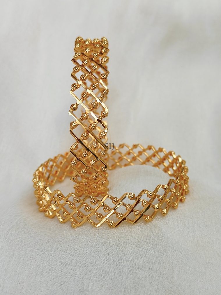 Gold Covering Zigzag Bangles