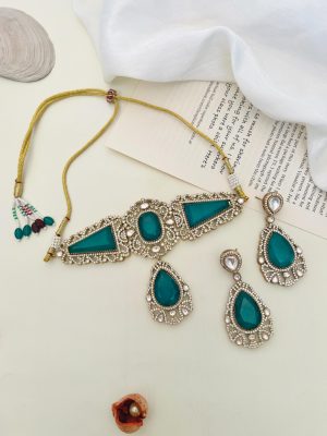 Gold Plated Polki American Diamond Choker