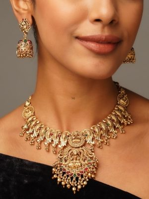 Gold Plated Temple Design Necklace