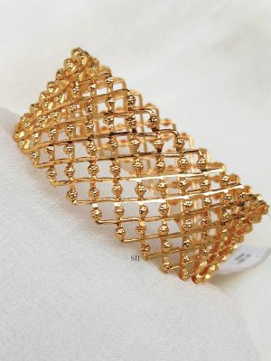 Gold Polish Cross Design Bangles