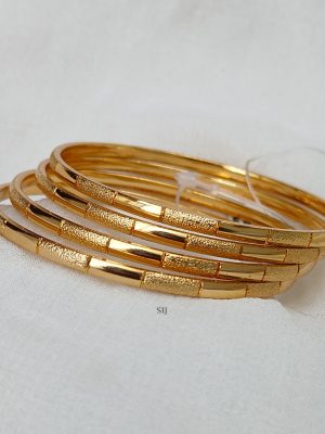 Gold Finish Simple Design Daily Wear Bangles