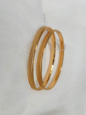 Gold Finish Plain Daily Wear Bangles