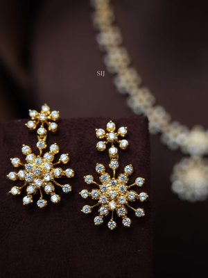 Gold Plated White Zircon Stones Necklace