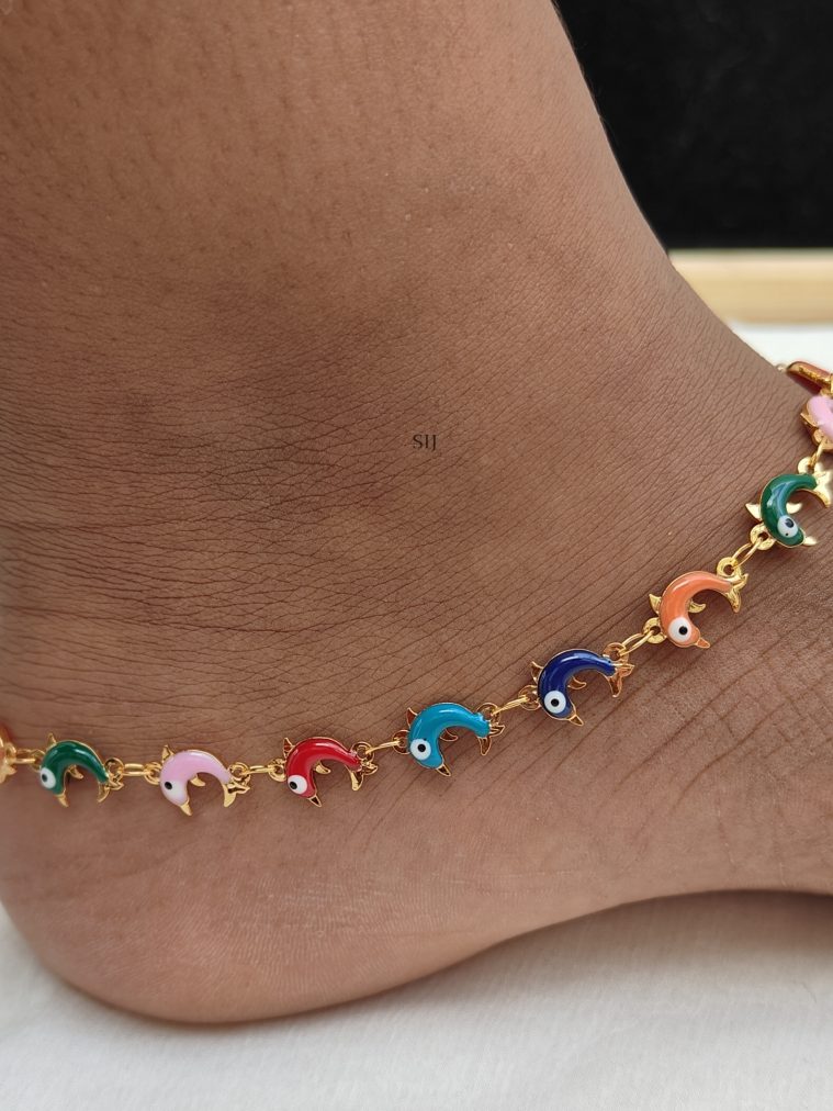 Multicolor Fish Design Anklets