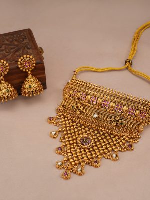 Multicolor Stone Bridal Choker Set