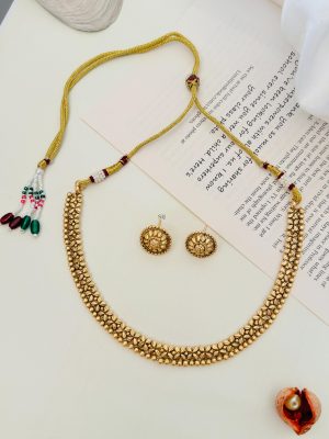 South Indian Gold Plated Antique Necklace Set