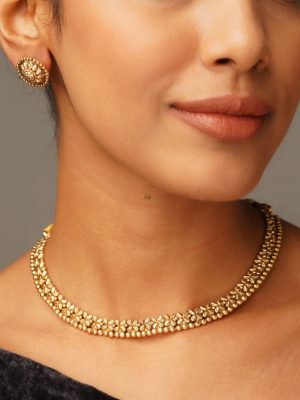 South Indian Gold Plated Antique Necklace Set