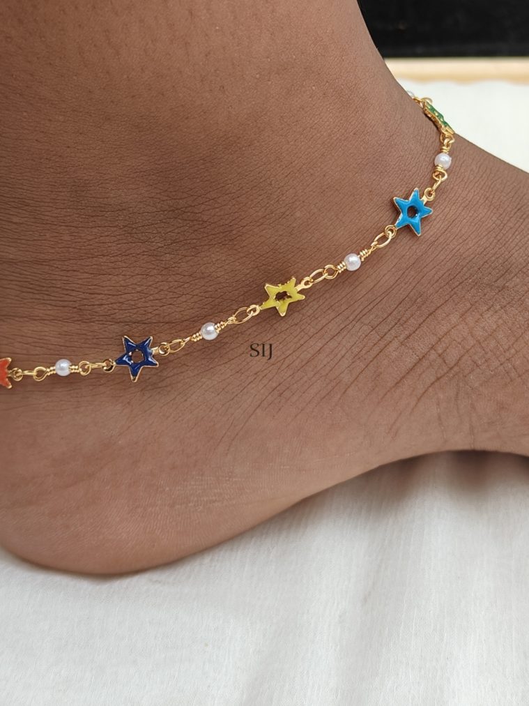 Trendy Multicolor AD Stones Anklets