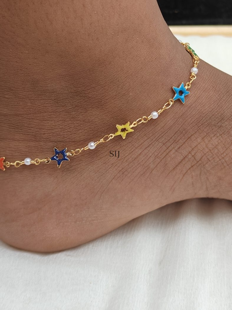 Trendy Multicolor AD Stones Anklets