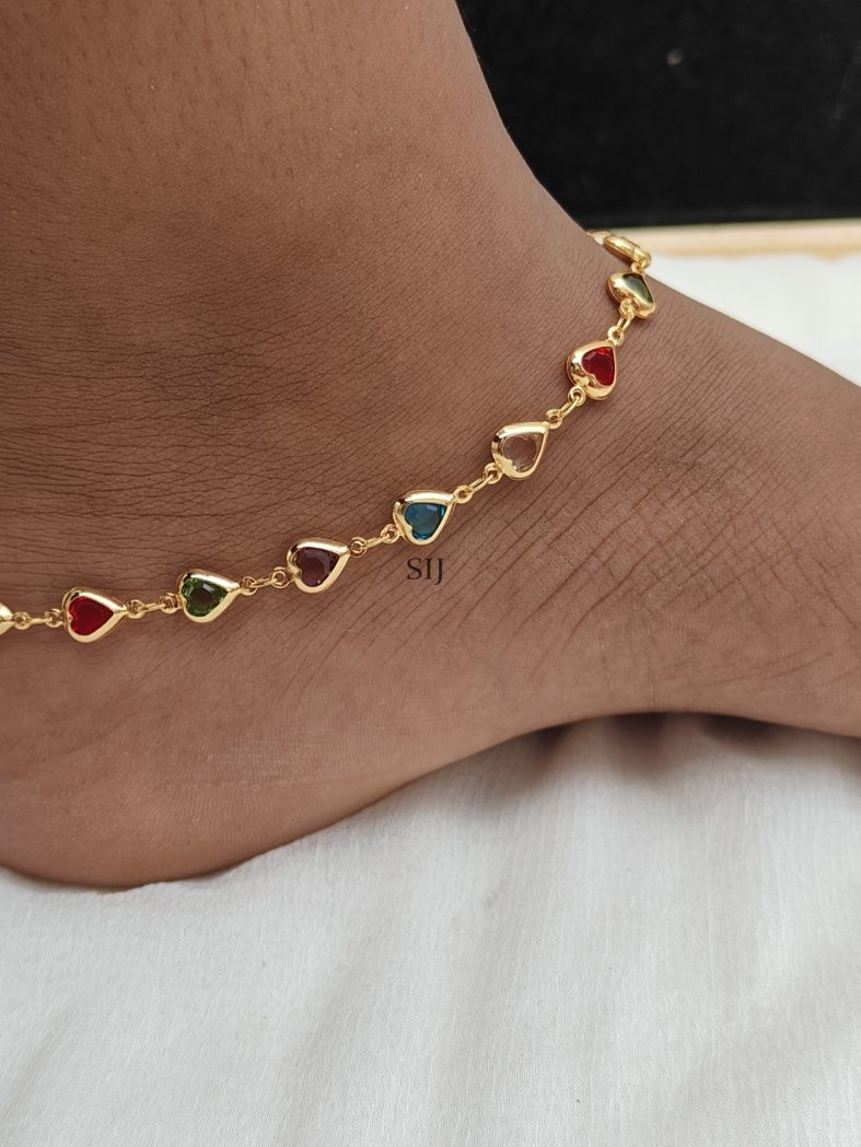 Trendy Multicolor Stones Anklets