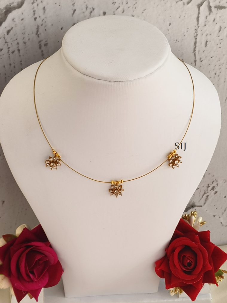 Imitation AD Stones Invisible Necklace Set