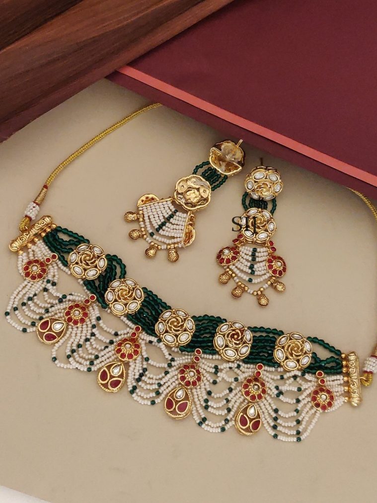Imitation Beaded Necklace Set